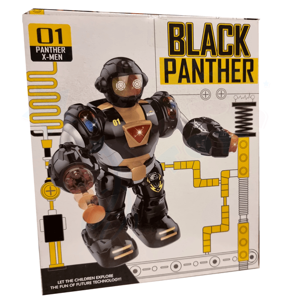 ربات آدم آهنی موزیکال پلنگ سیاه با قابلیت شلیک تیر Black Panther